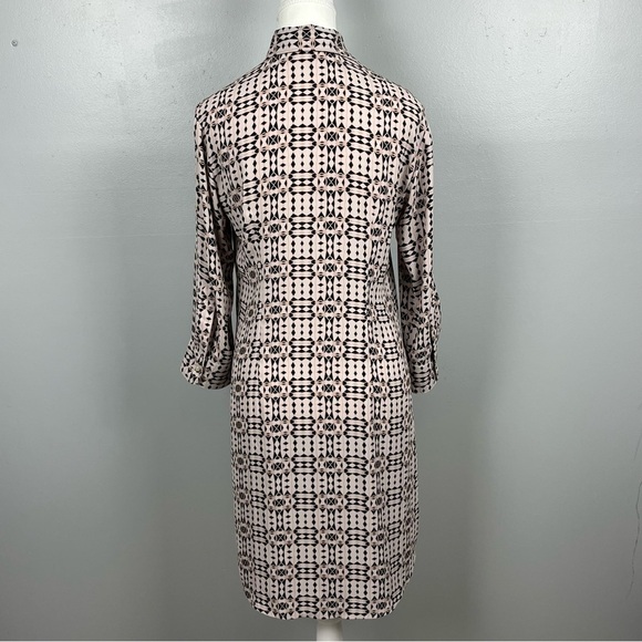 Cabi 784 Colony Club button front roll sleeve geometric shirt dress, size small. - Picture 4 of 12